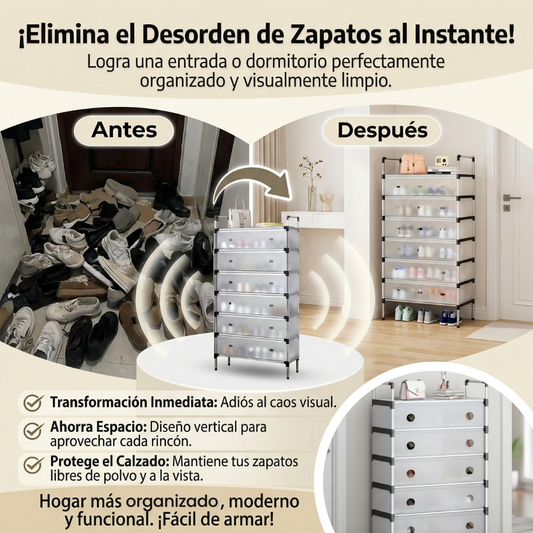 Zapatera de 6 niveles con Cubiertas Protectoras Gratis | ¡Organiza de todo en segundos!