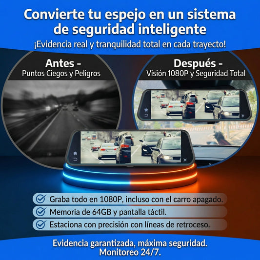 ESPEJO RETROVISOR CON DOBLE CÁMARA